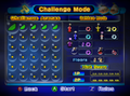 The Challenge Mode menu.