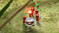 Cool Olimar and a few Cool Red Pikmin in a leaked beta build of Pikmin 2.