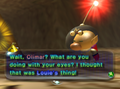 Olimar discovering Yellow Pikmin during the Day 1 tutorial.