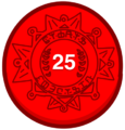 A red 25-pellet in Pikmin 4 (Salem version).