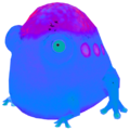 A blue Glow Wollywog.